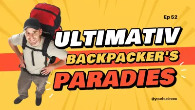 Orange und Gelb Bold Backpacker Travel Tips Cover Guide