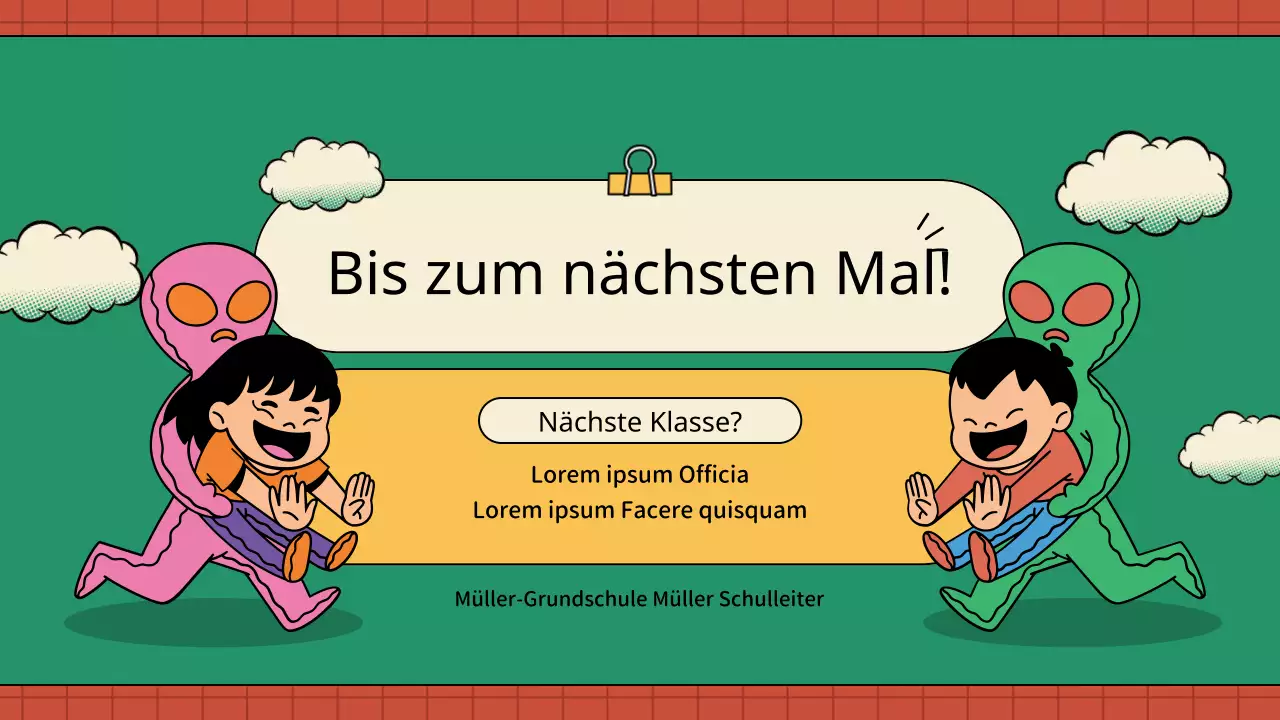 Alte Kinder-Lehrpläne in Grün und Gelb