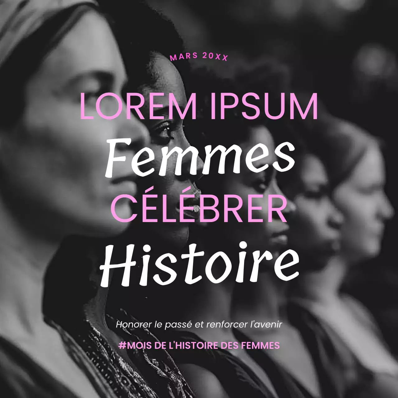 Une campagne sociale audacieuse en noir et rose pour le Mois de l'histoire des femmes