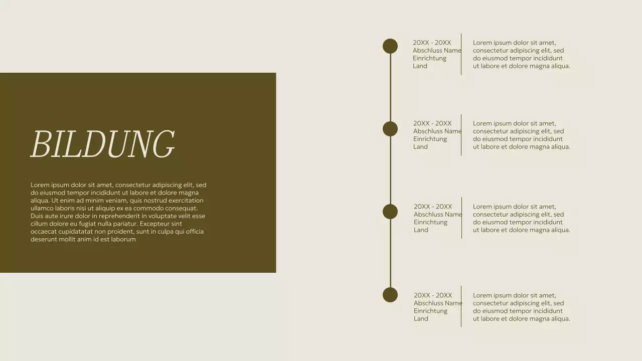 Beige und Khaki Minimalistisches Kreativ-Portfolio Material