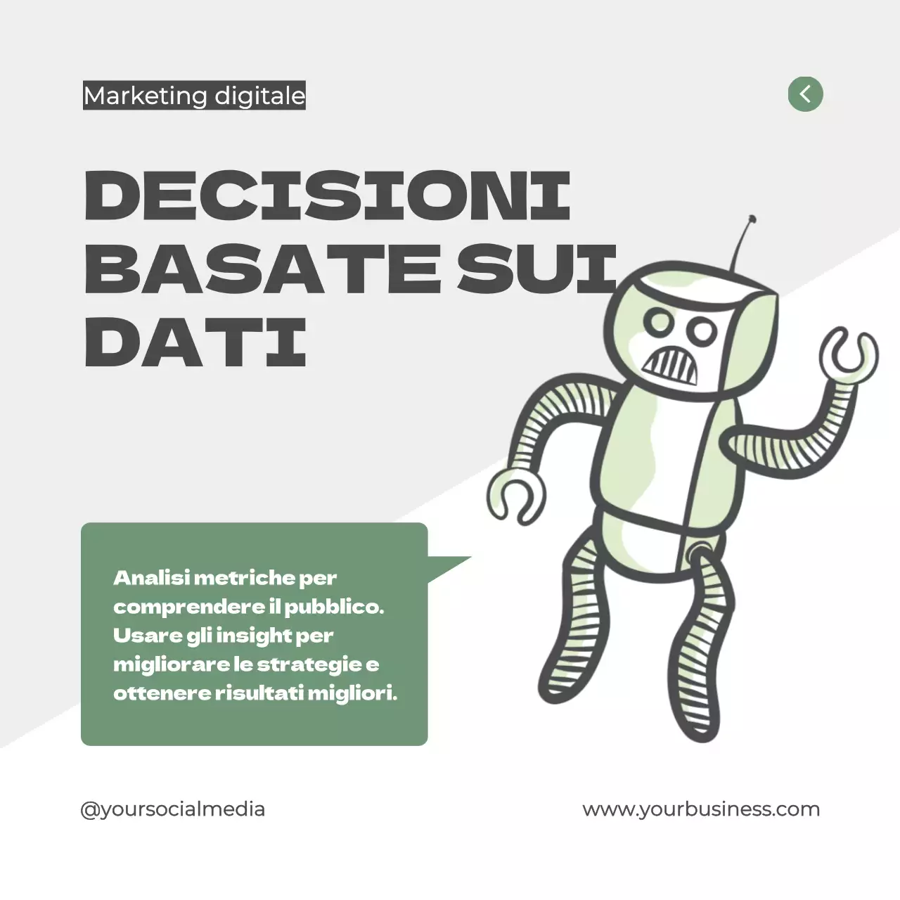 Grigio e verde Guida al marketing digitale moderno Guida ai suggerimenti