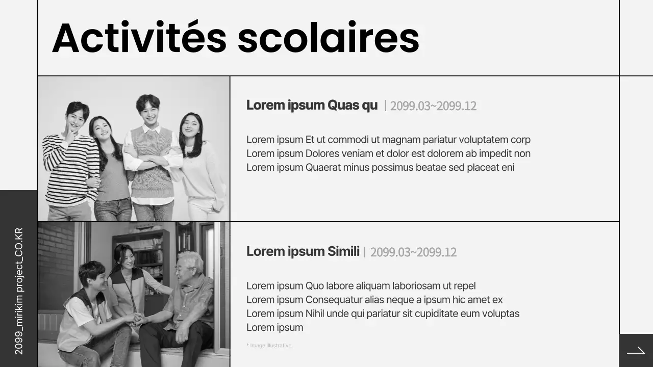 Portefeuille d'entrée avancé en noir et blanc