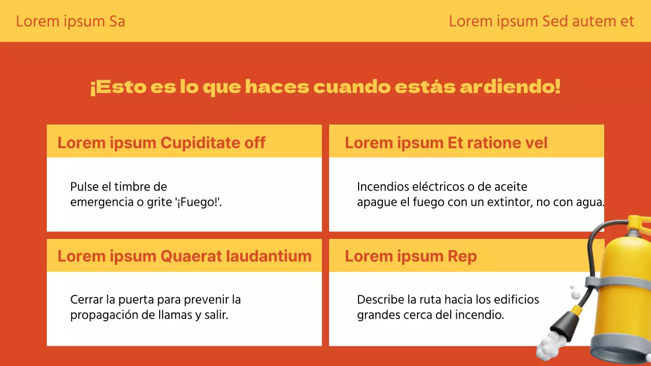 El naranja y el amarillo explican de forma simpática la formación en seguridad contra incendios