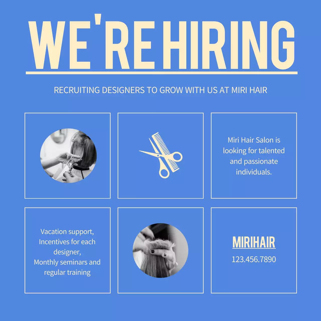 Blue Modern Job Posting Social Media Post