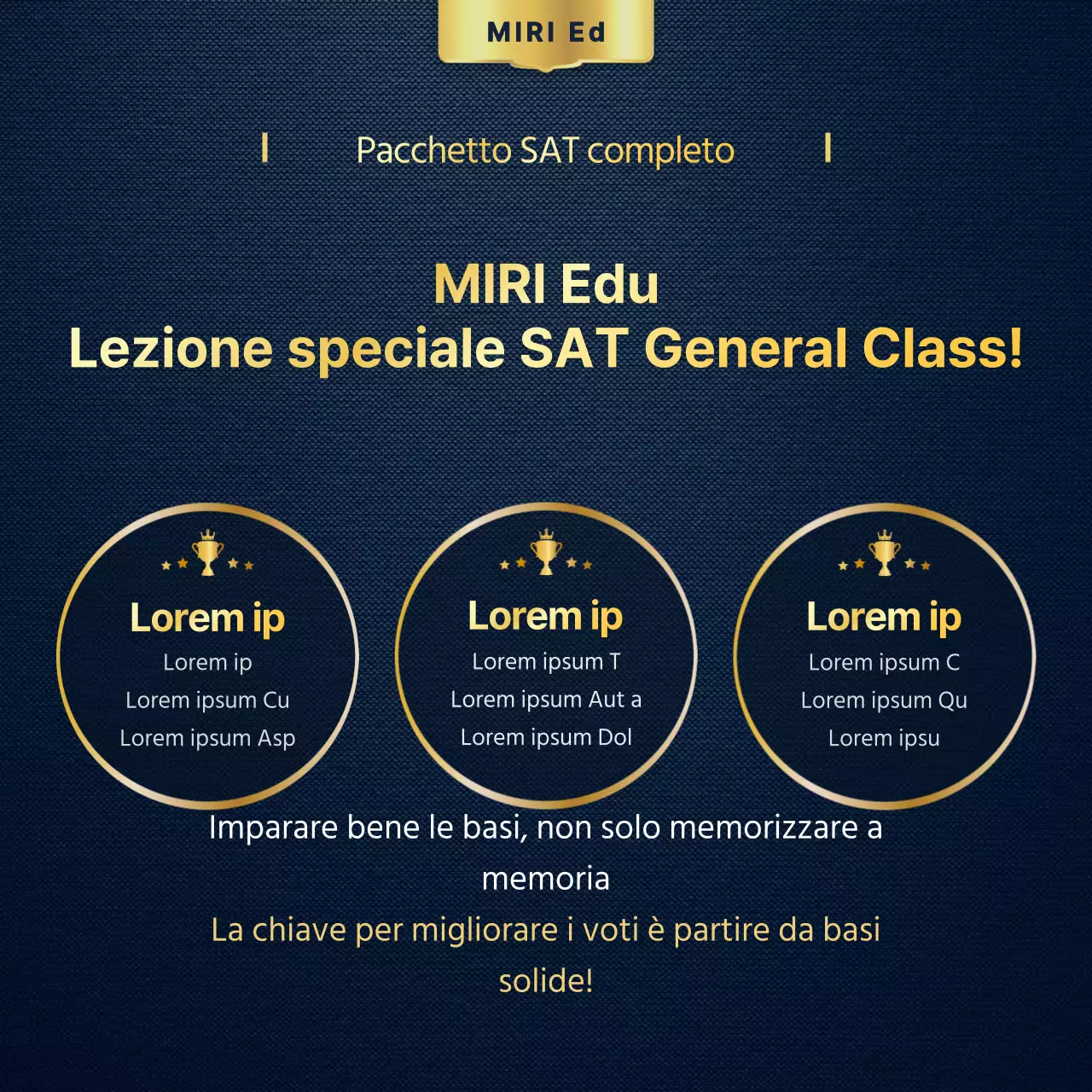 Promozione di una scuola di preparazione al SAT dorata e lussuosa per gli studenti di ritorno