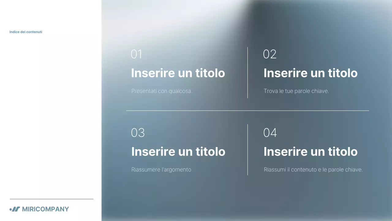 Prospetto aziendale minimalista in azzurro e grigio