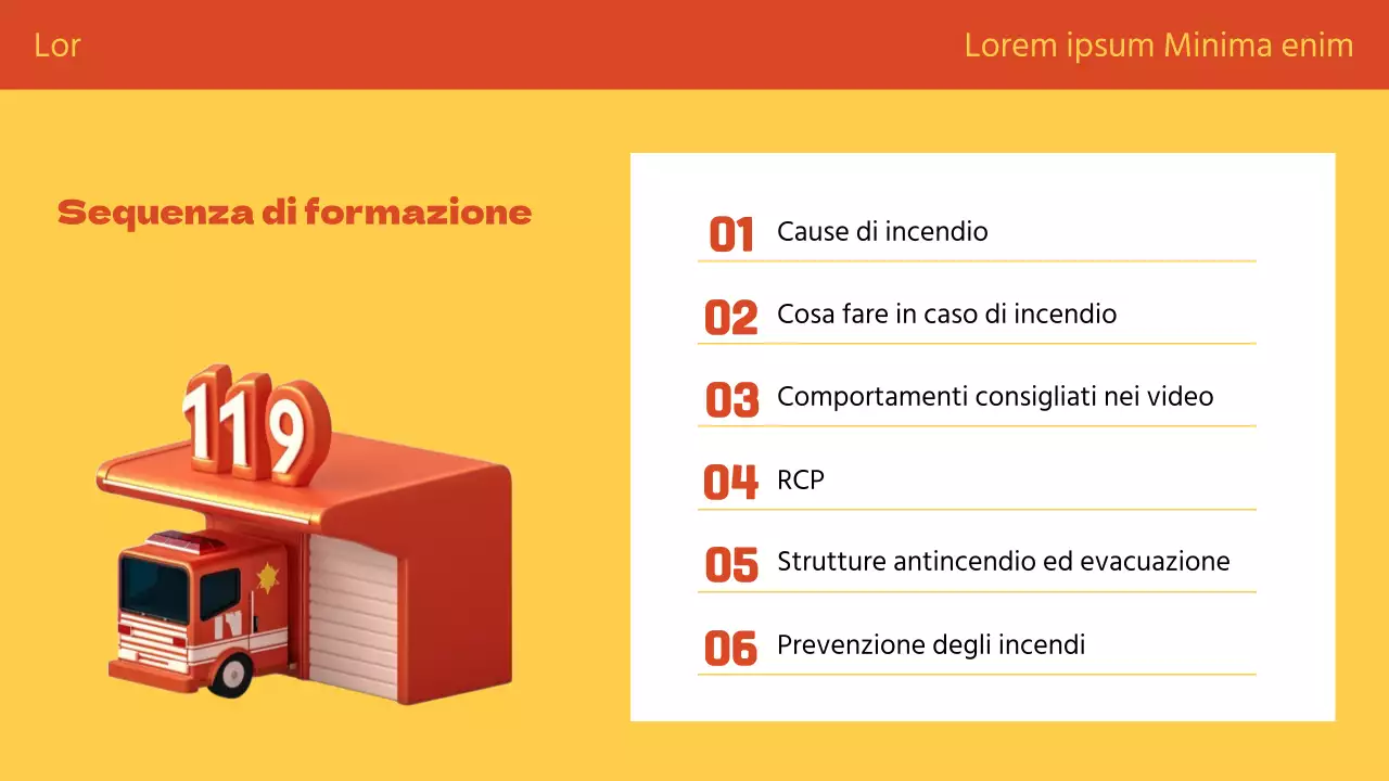 Il giallo e l'arancione spiegano in modo simpatico la formazione sulla sicurezza antincendio