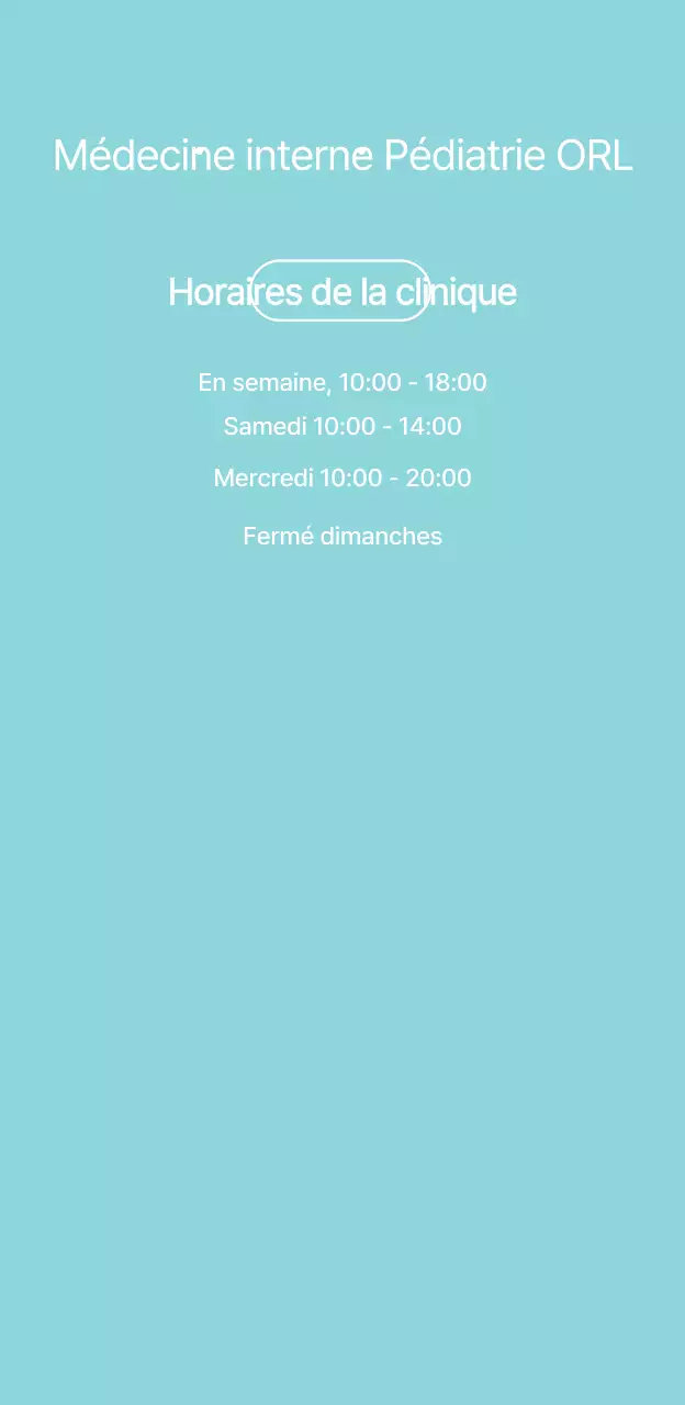 Un hôpital d'apparence simple avec un logo bleu clair et bleu