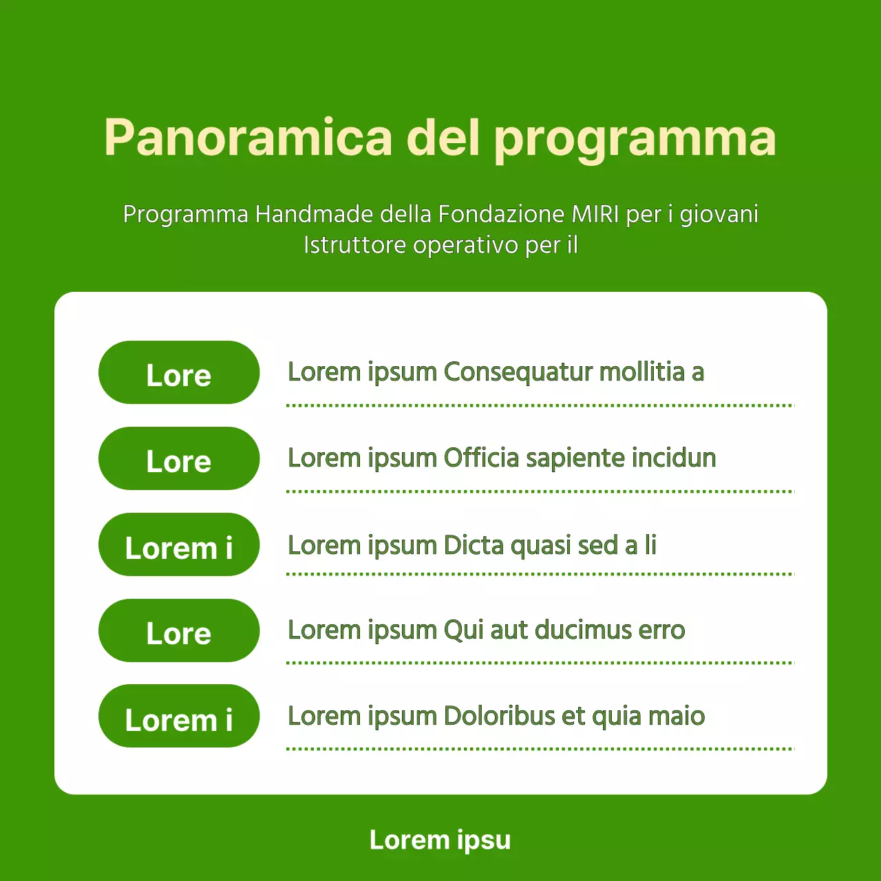 Un programma semplice e di colore verde lime per pubblicizzare i tutor