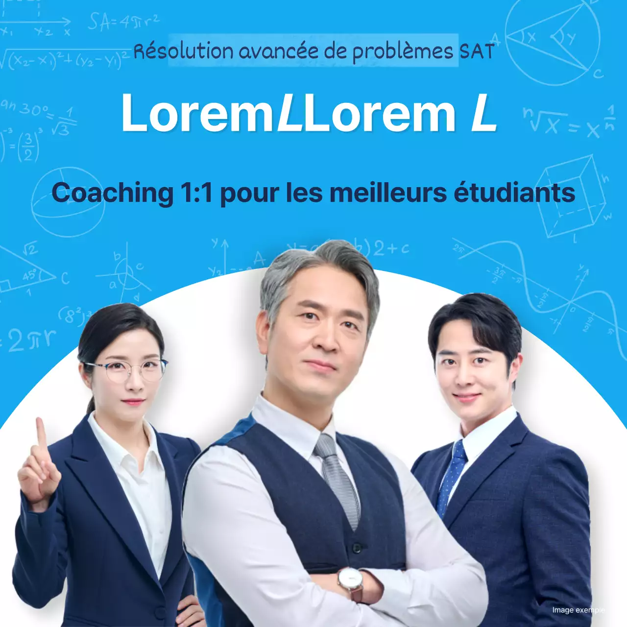 Promouvoir les tuteurs à la mode sur un fond bleu clair