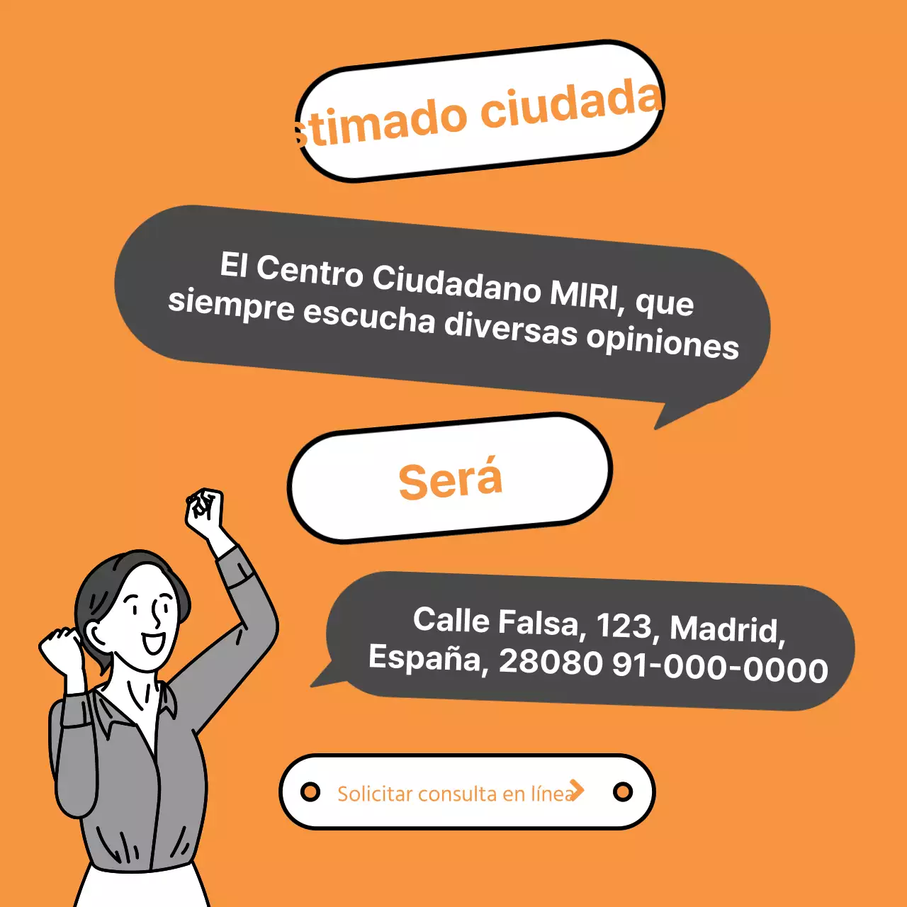 Promover anuncios naranjas y grises de atención al cliente