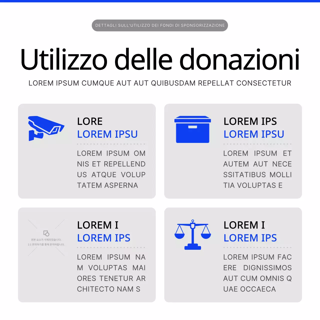 Una moderna guida alla raccolta fondi in blu e bianco