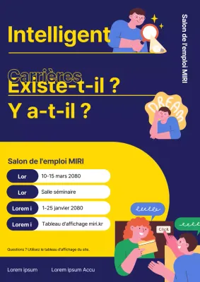 Promouvoir un simple séminaire d'exploration de carrière en bleu marine et jaune