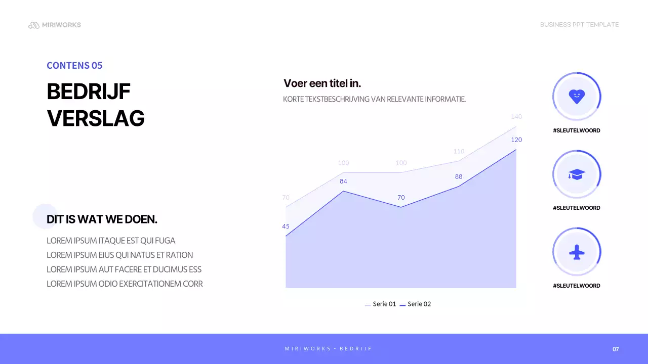 Een eenvoudige sollicitatiebrief voor een bedrijf in blauw en mauve