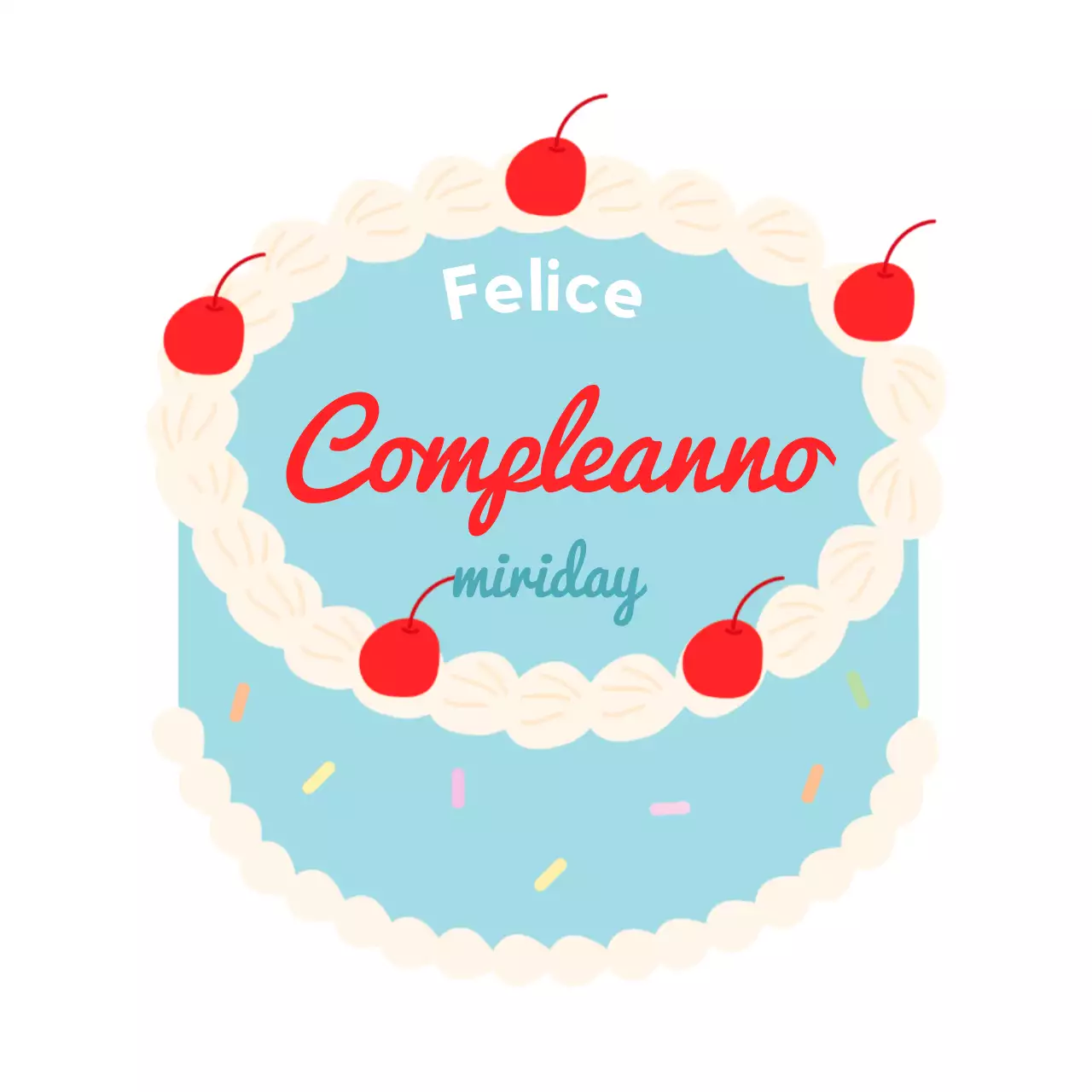 Lettering per un concetto di torta di compleanno colorata