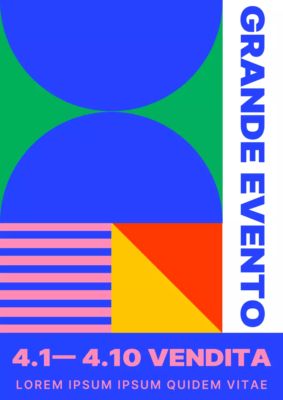 Promuovere una semplice vendita al centro commerciale in blu e rosa