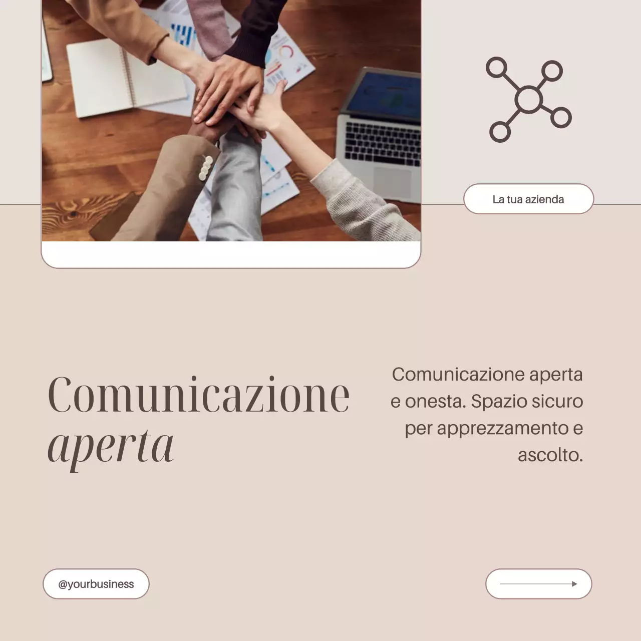 Guida al team building in ufficio minimalista in beige e marrone
