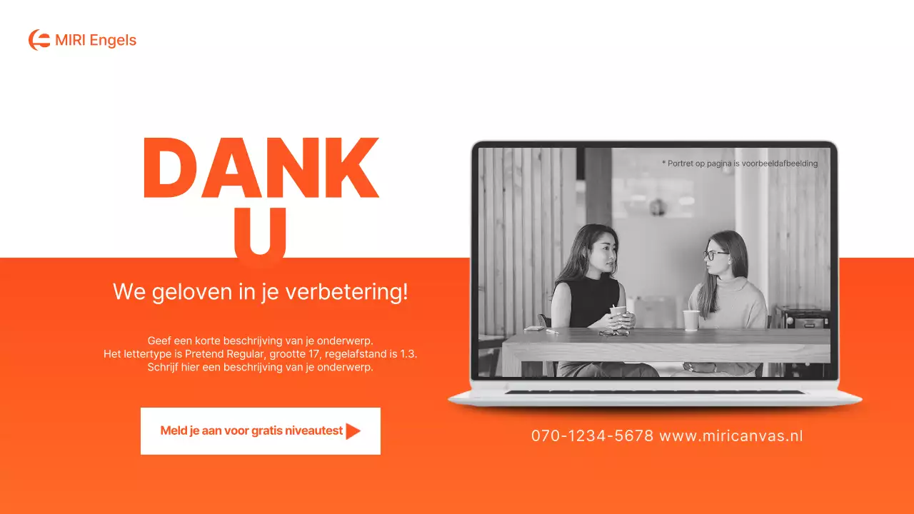 Een eenvoudige oranje en witte schoolprospectus