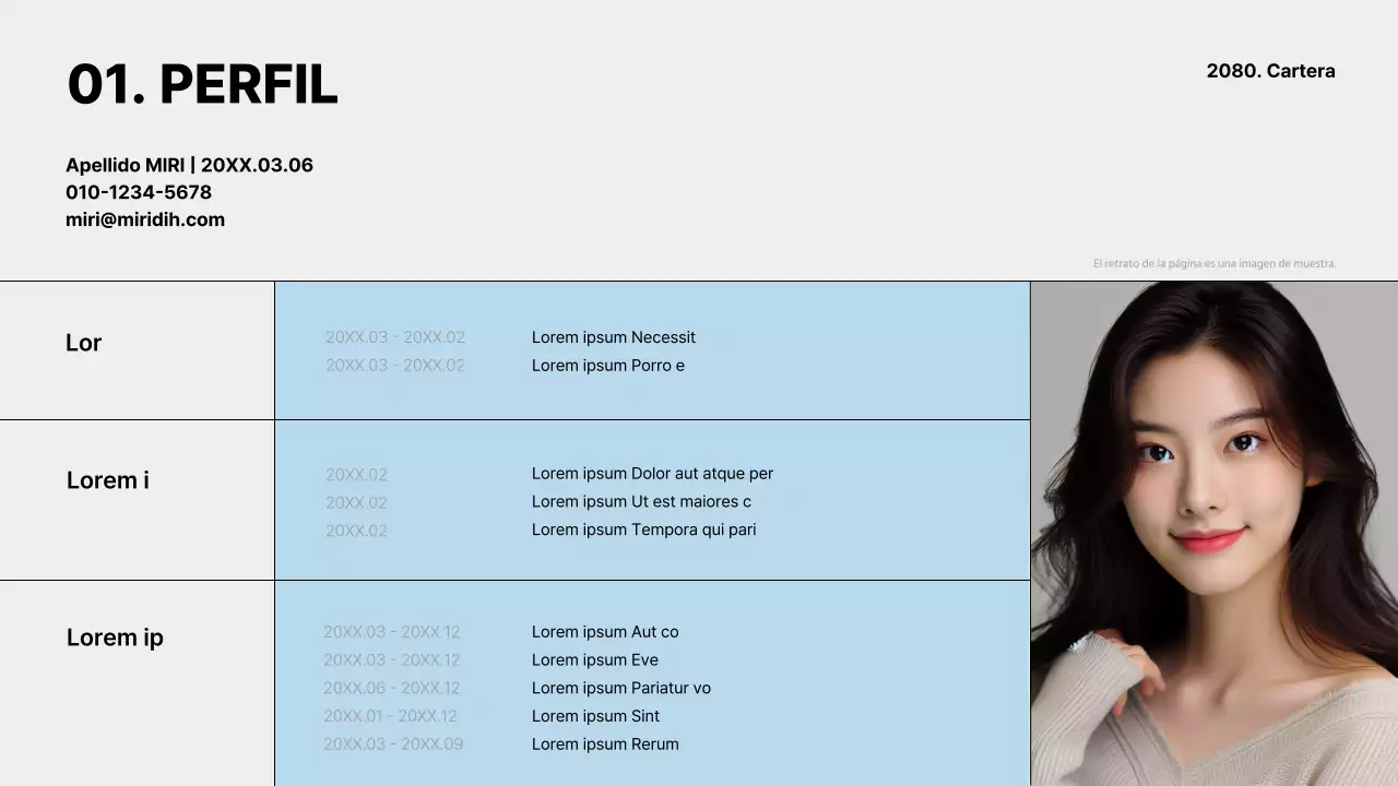 Una sencilla carpeta de trabajo en blanco y azul claro