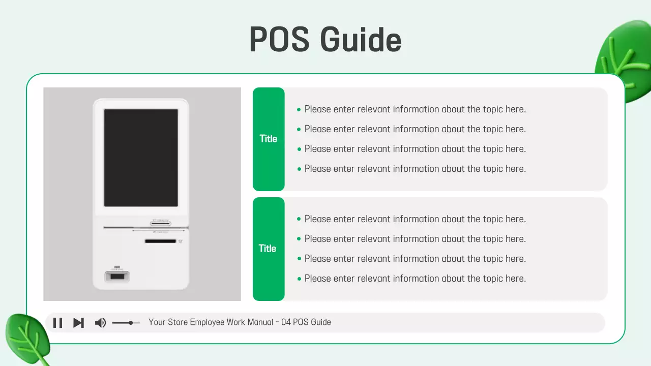 Green Modern 직원 매뉴얼 프레젠테이션