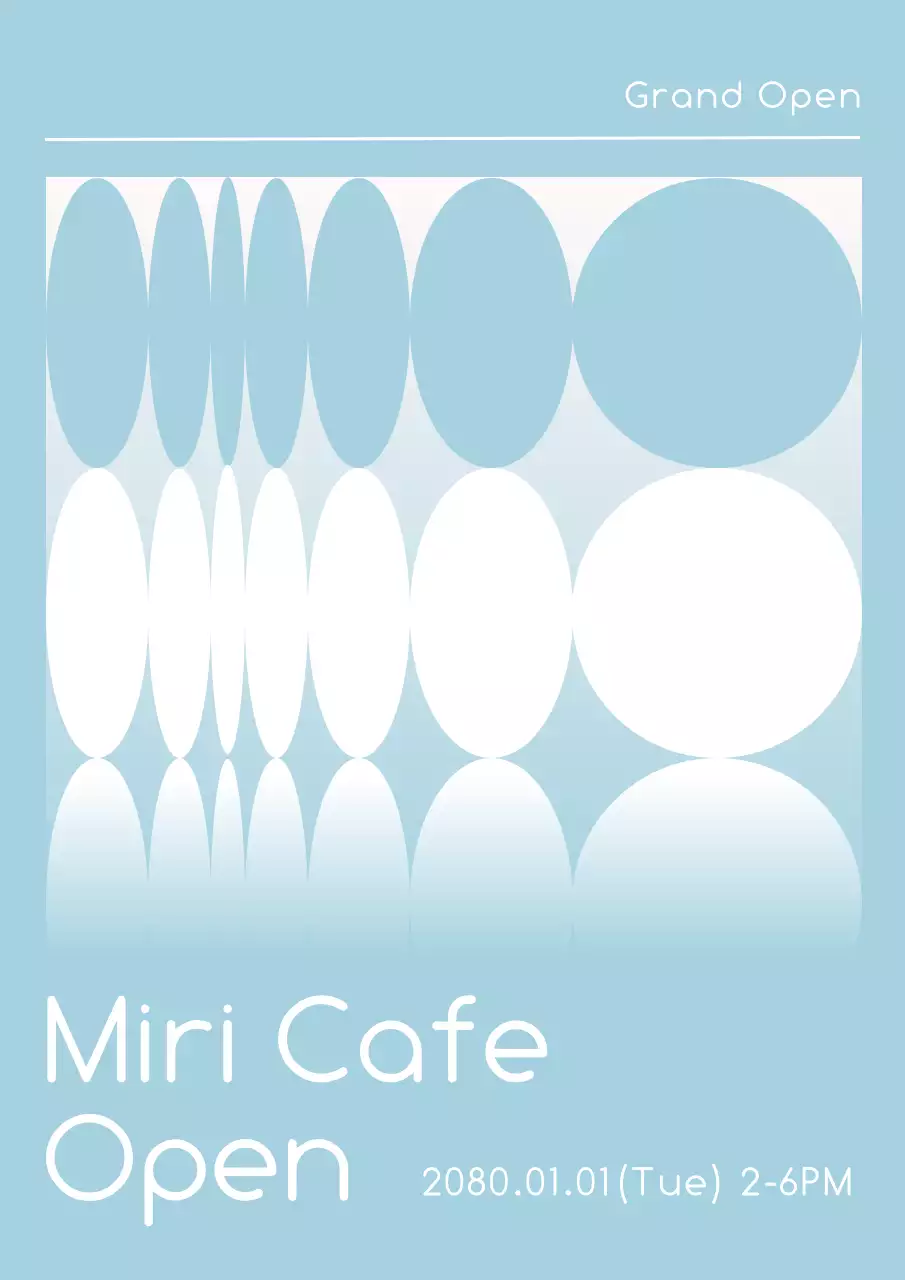 Blue Minimalist Cafe Announcement Poster