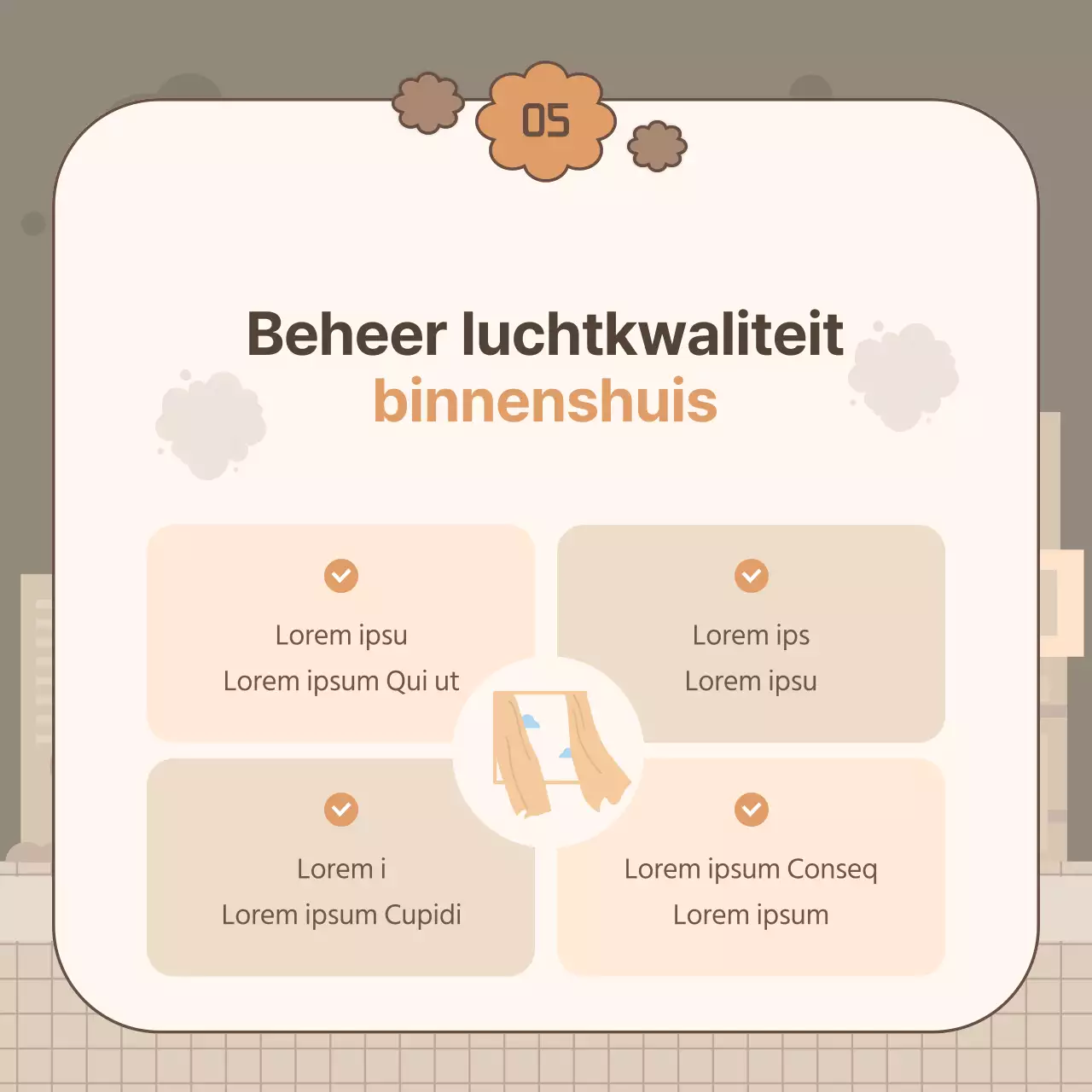 Een eenvoudige lentestof van beige en bruin