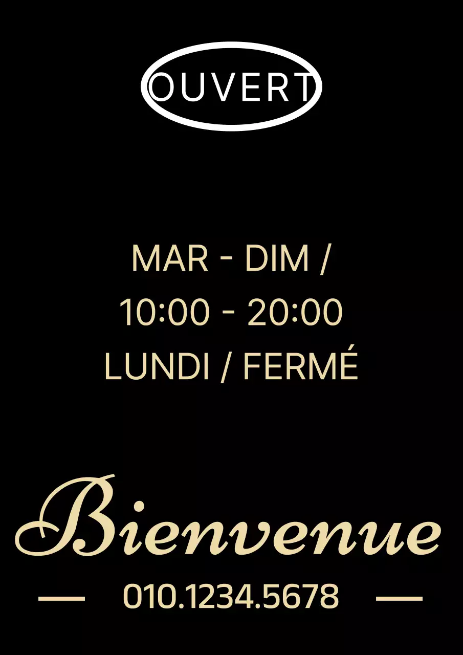 Texte jaune sur fond noir Design élégant