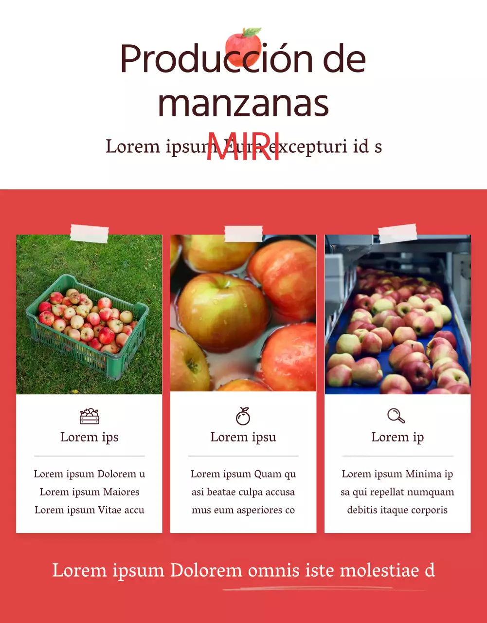 Promover la venta de manzanas de concepto natural rojas y grises