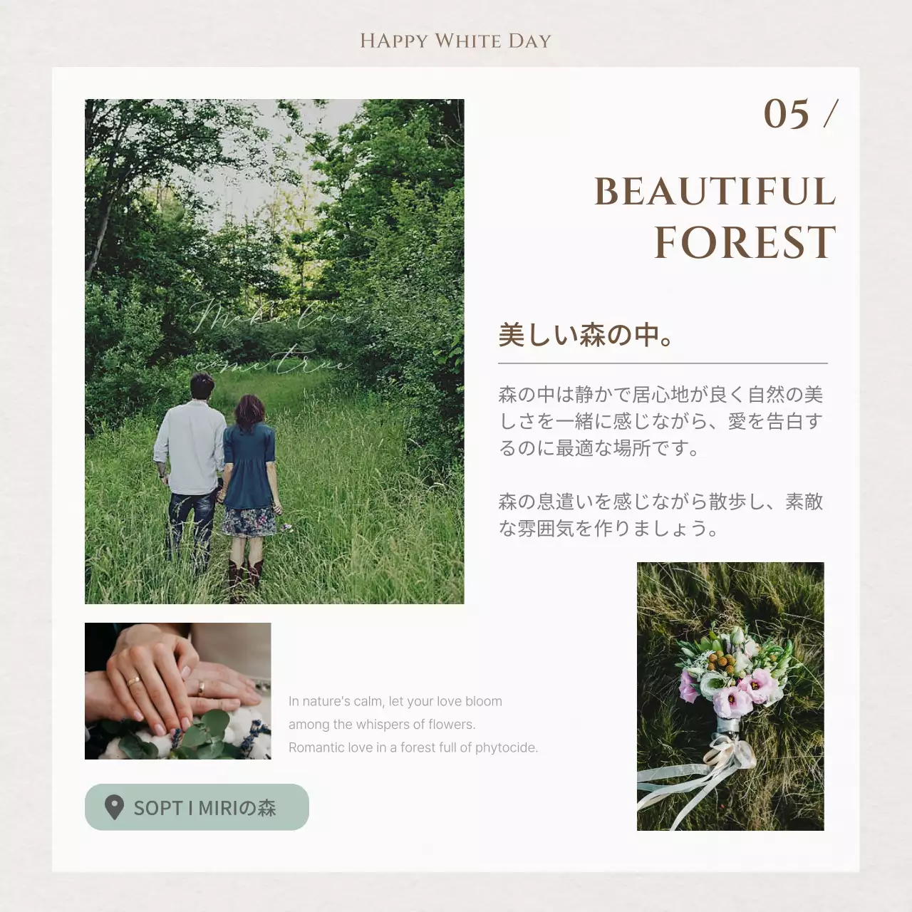 ベージュ シンプル 恋愛 パンフレット Instagram カルーセル