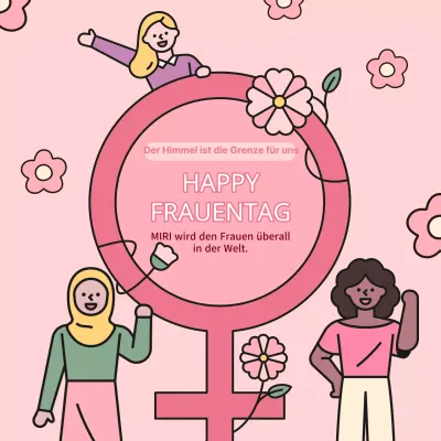 Eine hübsche rosa-weiße Kampagne zum Frauentag