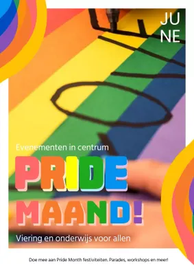 Regenboog en Wit Hippe Pride Maand Educatieve Campagne