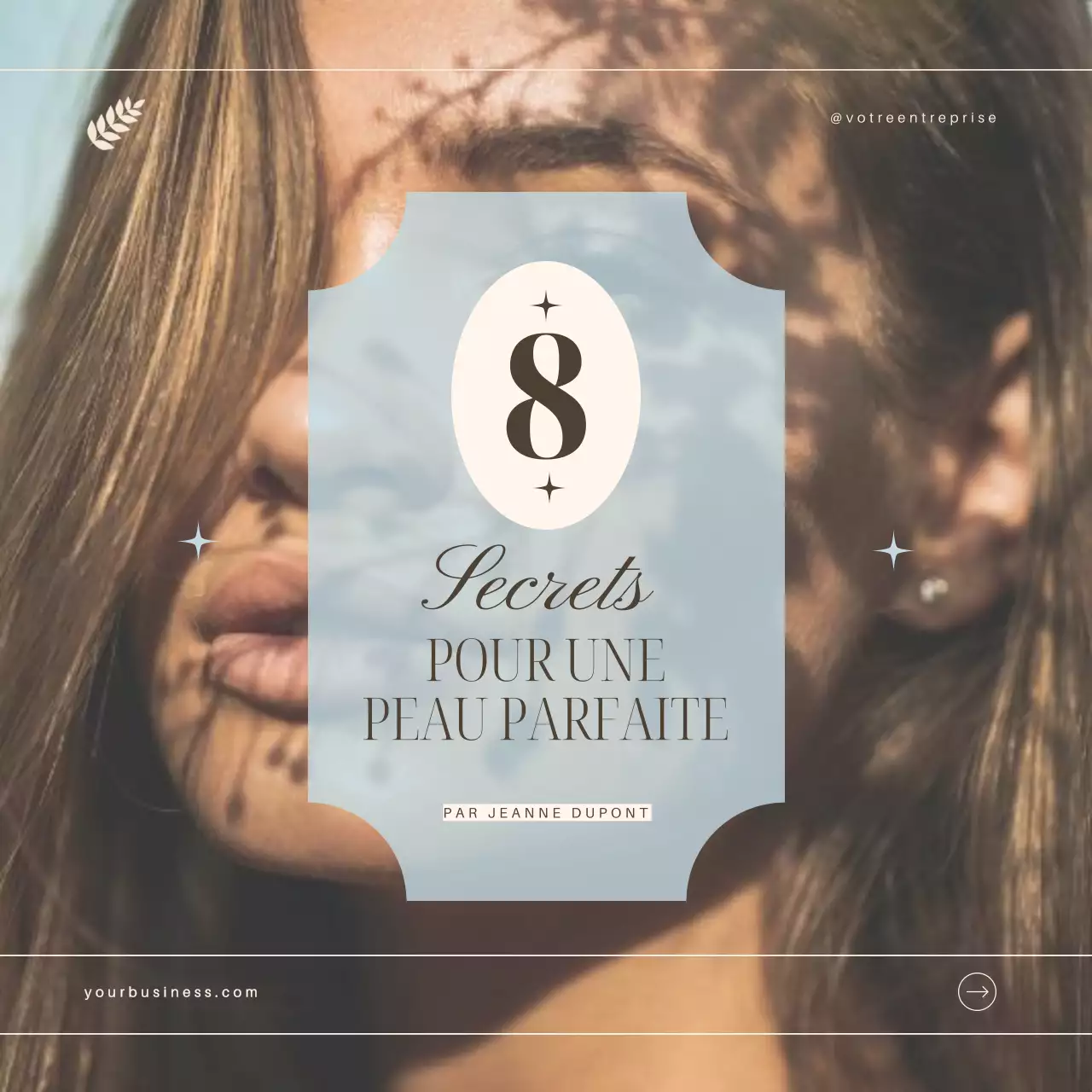 Bleu ciel et brun élégant Guide d'astuces secrètes pour les soins de la peau