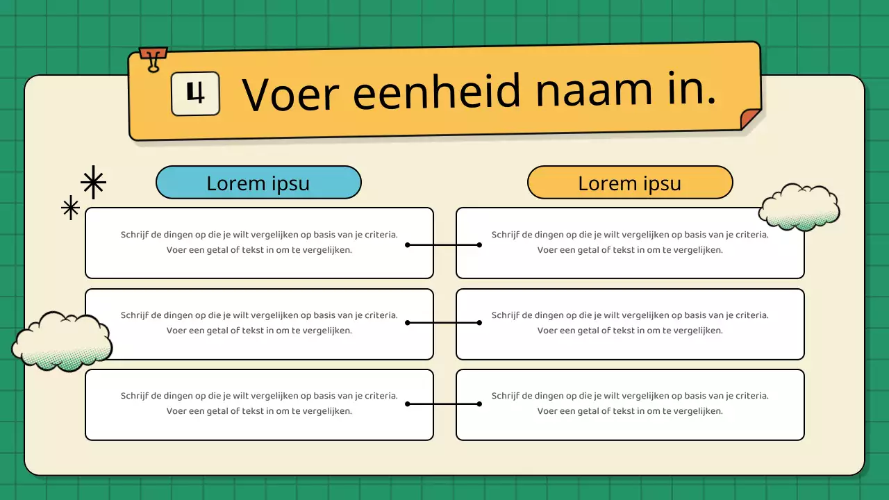Vintage lesplannen voor kinderen in groen en geel