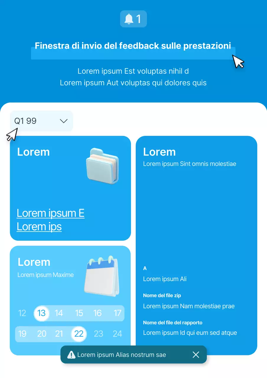 Volantini di tendenza per annunci in blu