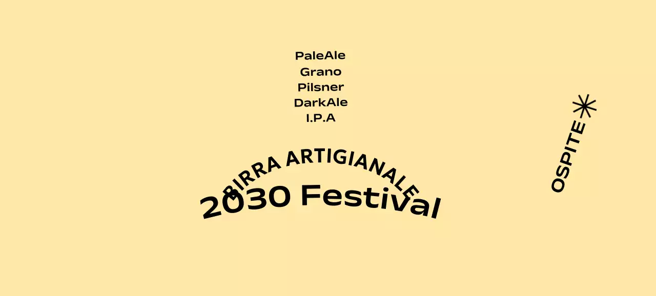 Un concetto semplice di festival della birra artigianale con uno sfondo monocromatico e un font gotico