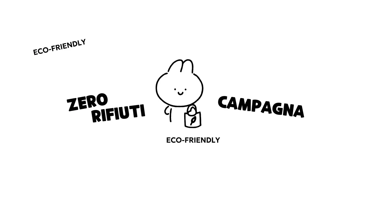 Campagna Rifiuti Zero con simpatiche illustrazioni di coniglietti disegnati a mano