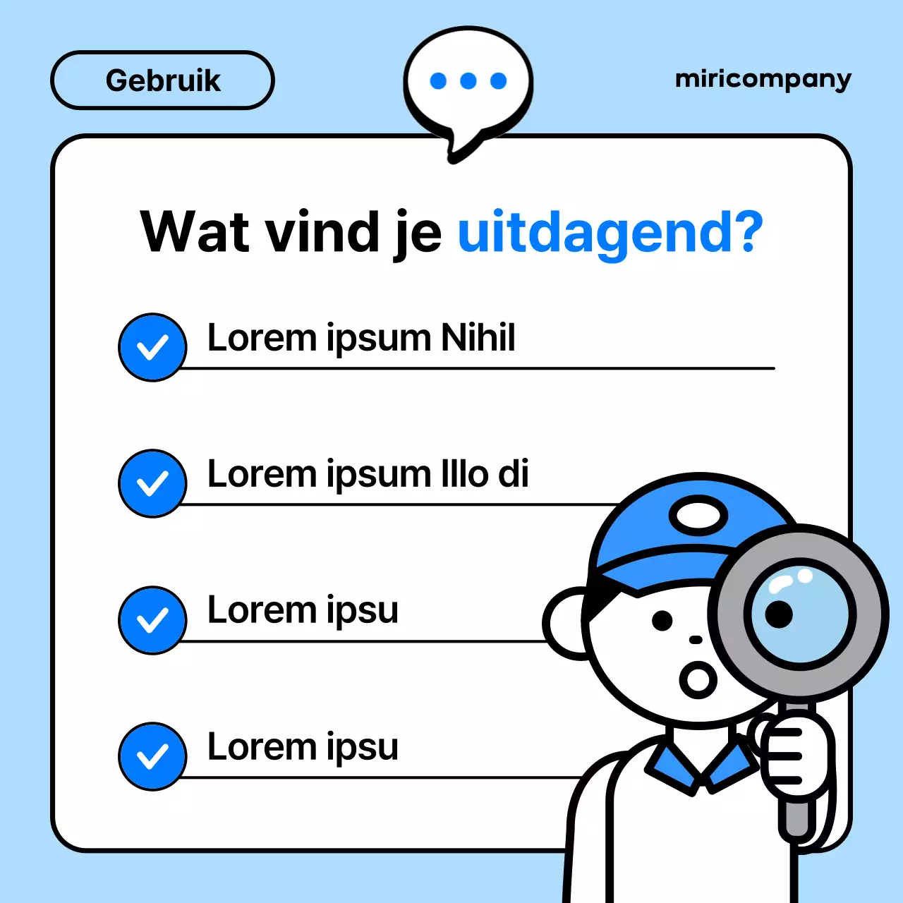 Een eenvoudige, witte en blauwe helpdeskgids