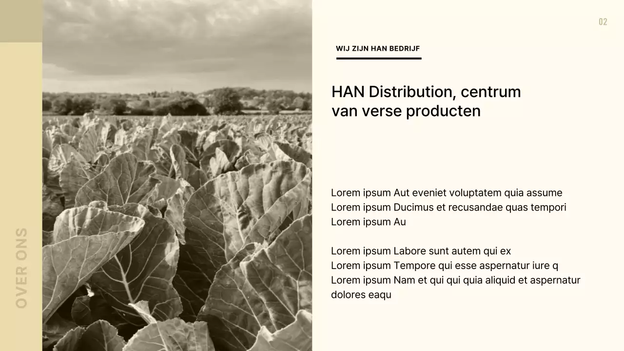 Modern foodservice voorstel in beige en bruin