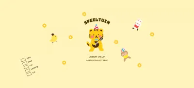 Promotieontwerp voor kindercafé met schattige dierenillustraties