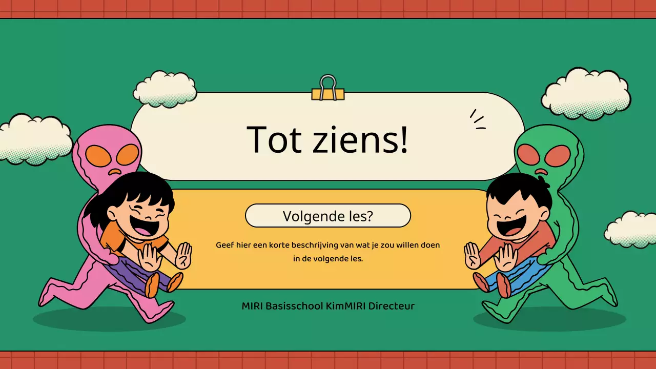 Vintage lesplannen voor kinderen in groen en geel