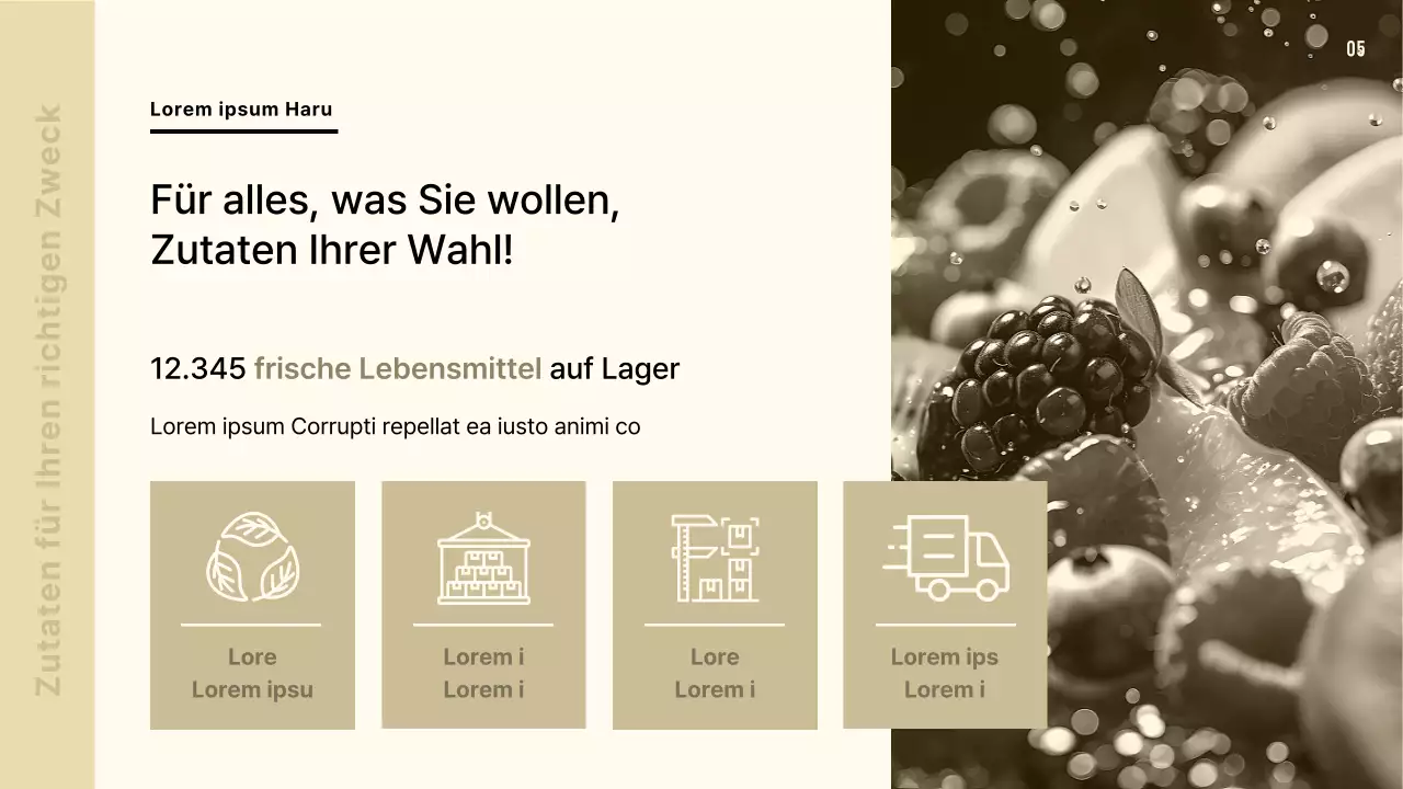 Moderner Foodservice-Vorschlag in Beige und Braun