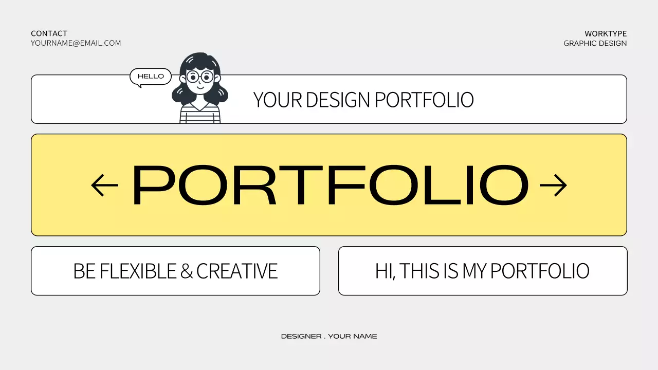 옐로우 모던 디자인 포트폴리오 프레젠테이션