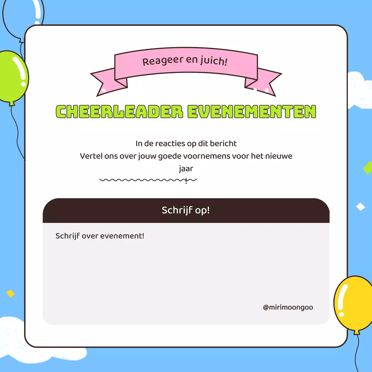 Promoot een giveaway om je favoriete lichtblauwe personage aan te moedigen