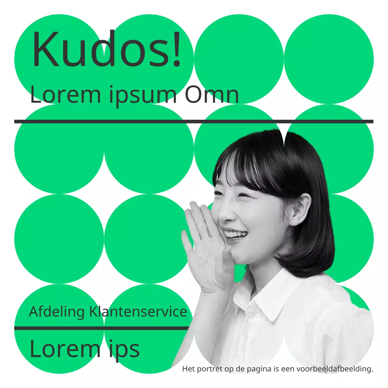 Minimalistische neon en witte complimenten van de maand personeelsaankondiging