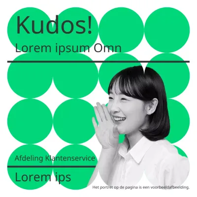 Minimalistische neon en witte complimenten van de maand personeelsaankondiging