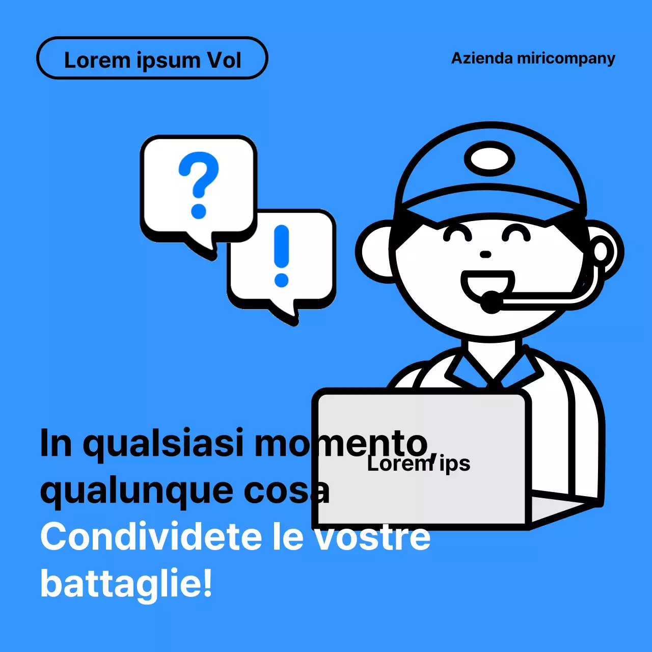 Una guida semplice, bianca e blu per l'helpdesk