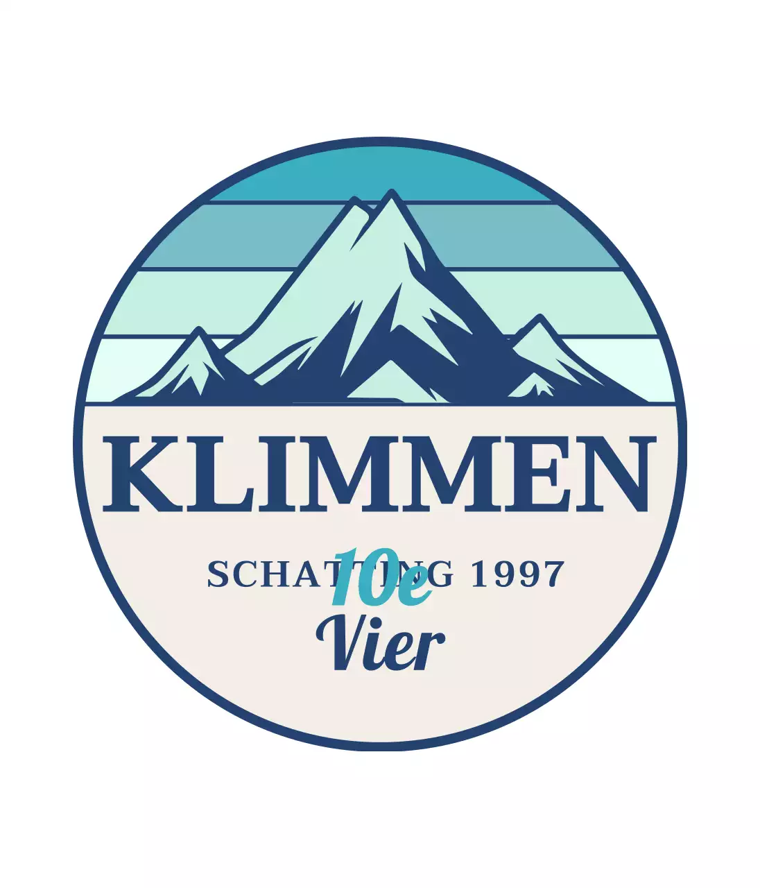 Een eenvoudig concept voor een klimclub met bergillustraties en schreefletters