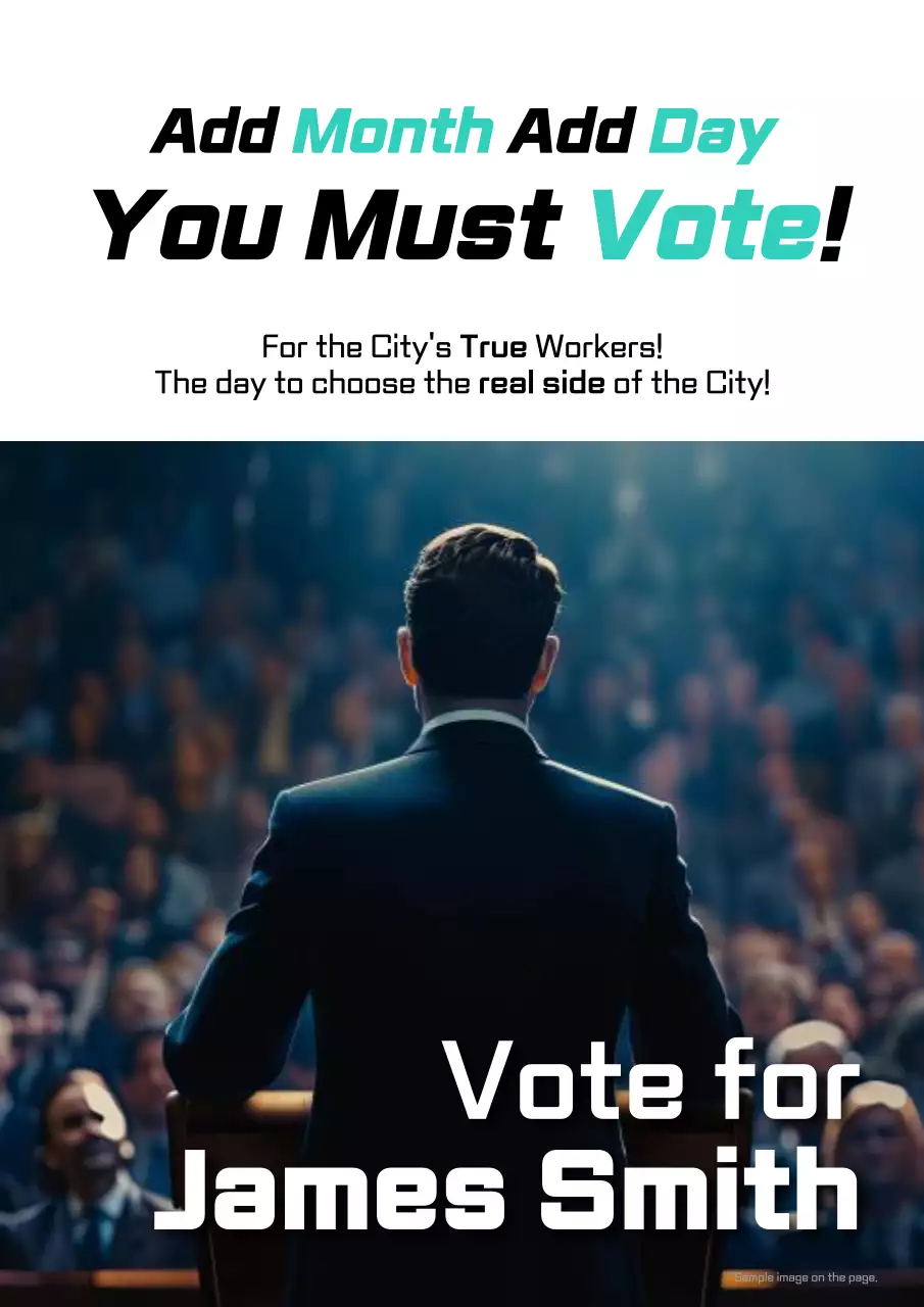 Teal Modern Campaign Promotion Poster