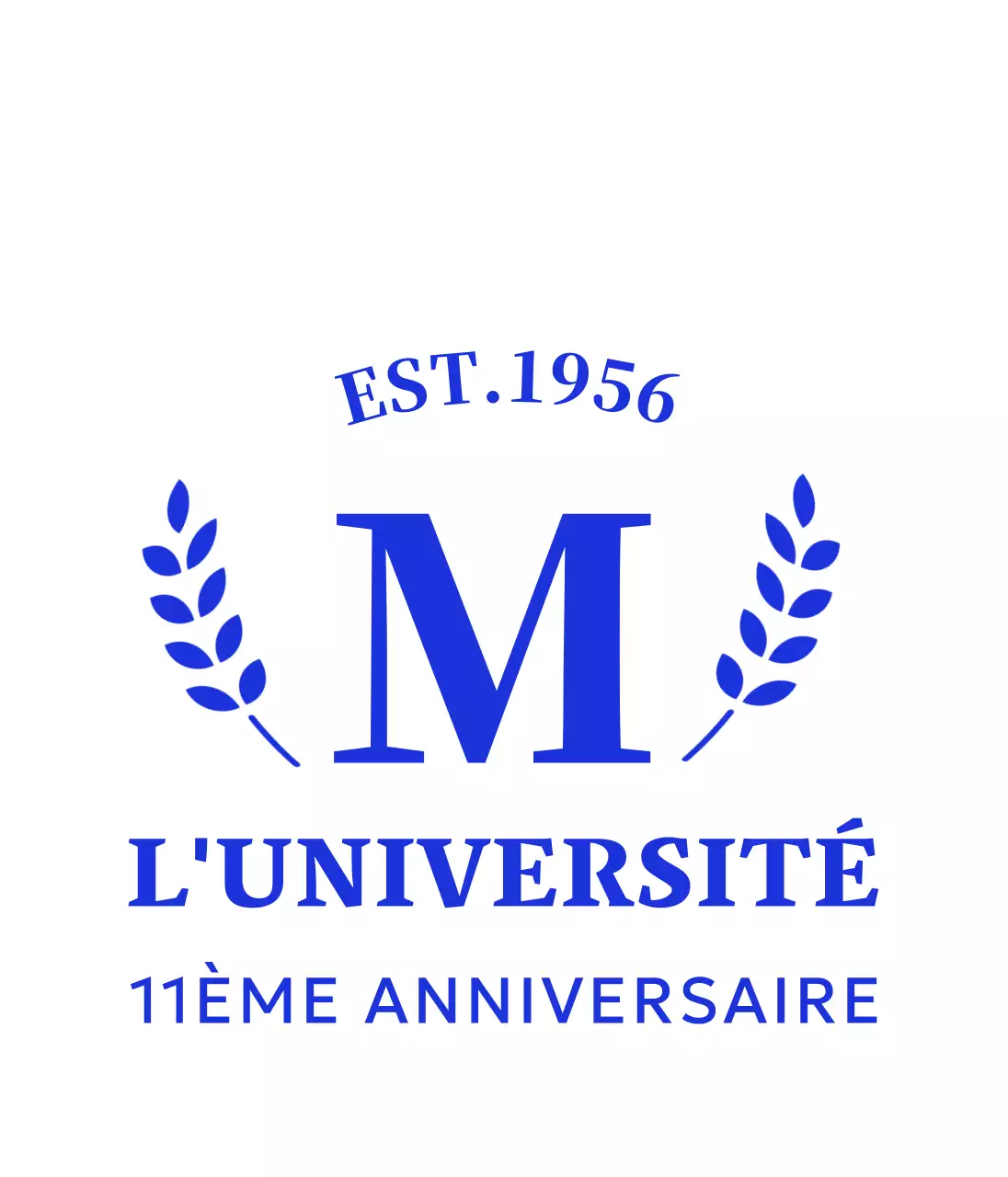 Concept simple de souvenir d'université avec logo en forme de laurier
