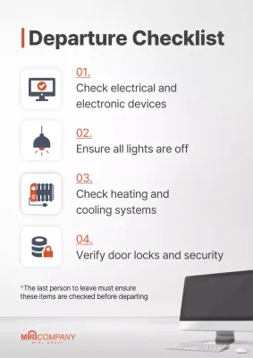 Grey Minimal Departure Checklist Poster